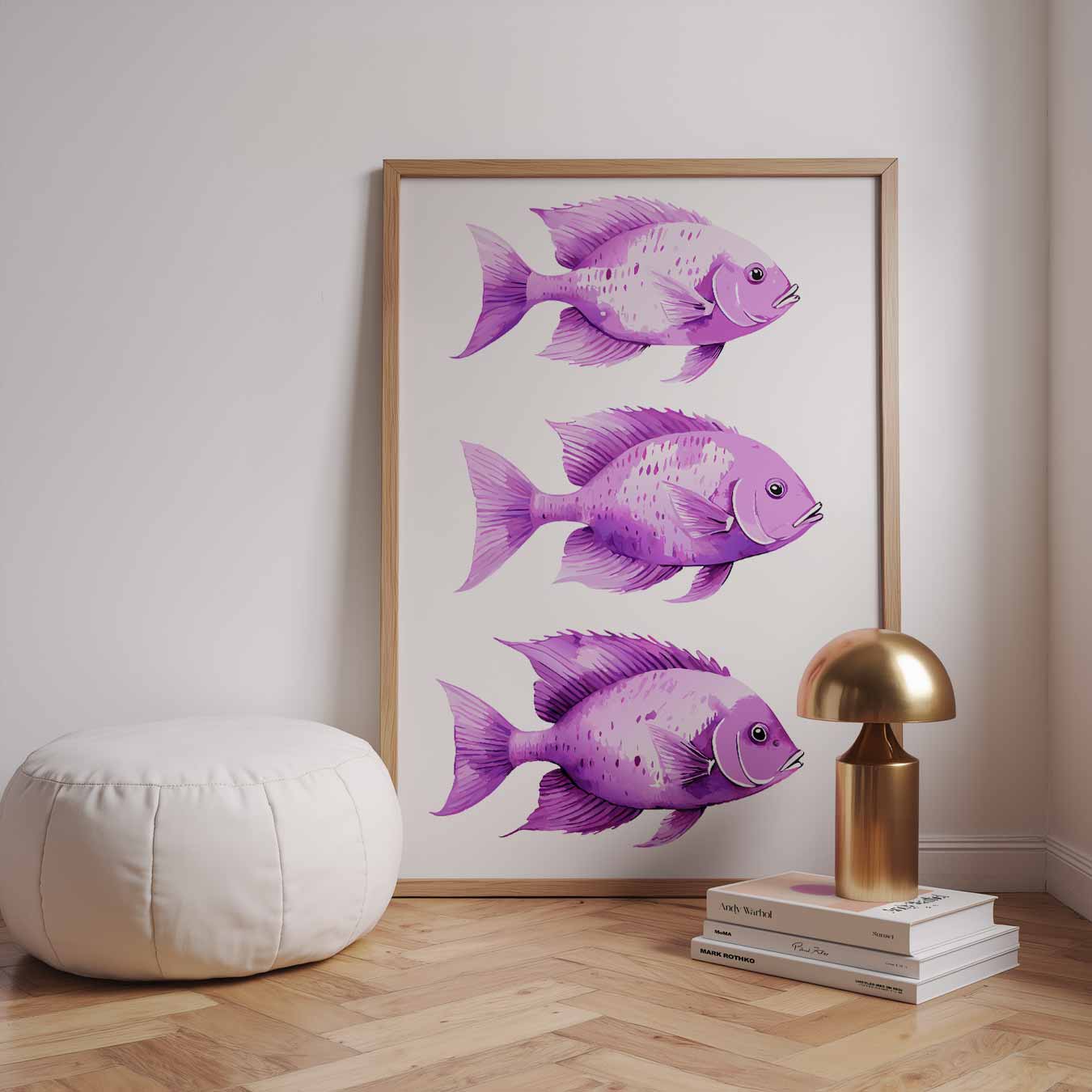 Paarse Vissen Wandkunst Poster