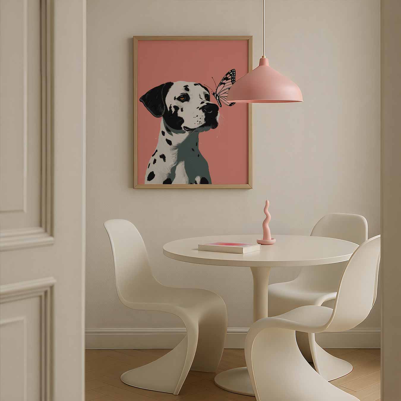 Dalmatier met Vlinder Vrolijkheid Poster