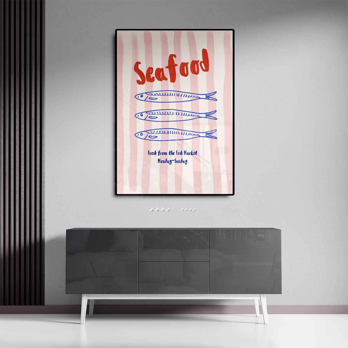 Seafood Marktplaats Poster Kunstwerk-canvas-dibond-plexiglas-wanddecoratie-WallArtistic