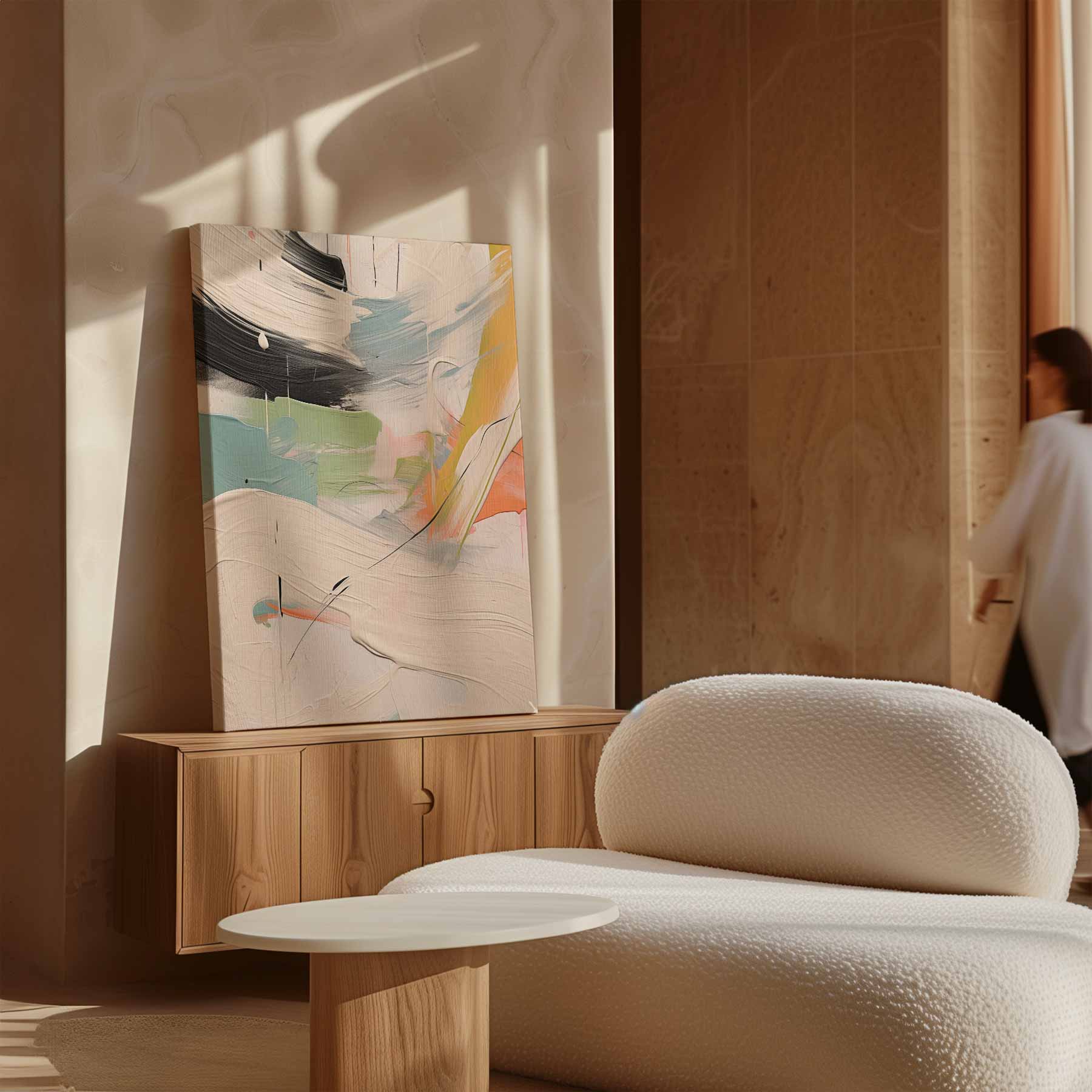 Kleurenstorm in Beweging Kunstwerk-canvas-dibond-plexiglas-wanddecoratie-WallArtistic