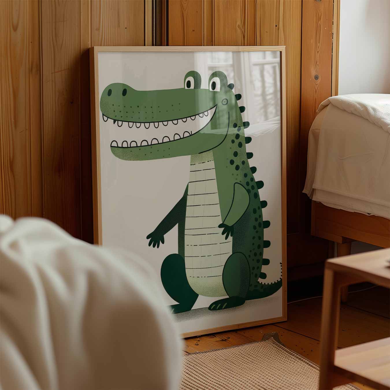Vrolijke Krokodil Kinderkamer Poster