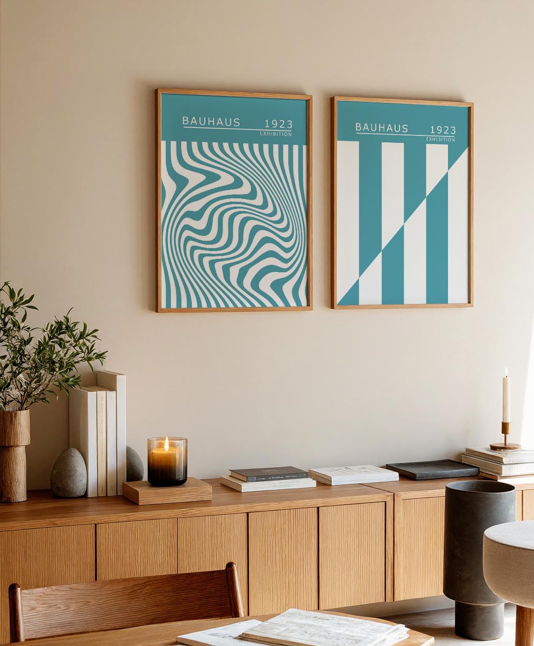 Golvend lijnenspel Posterset