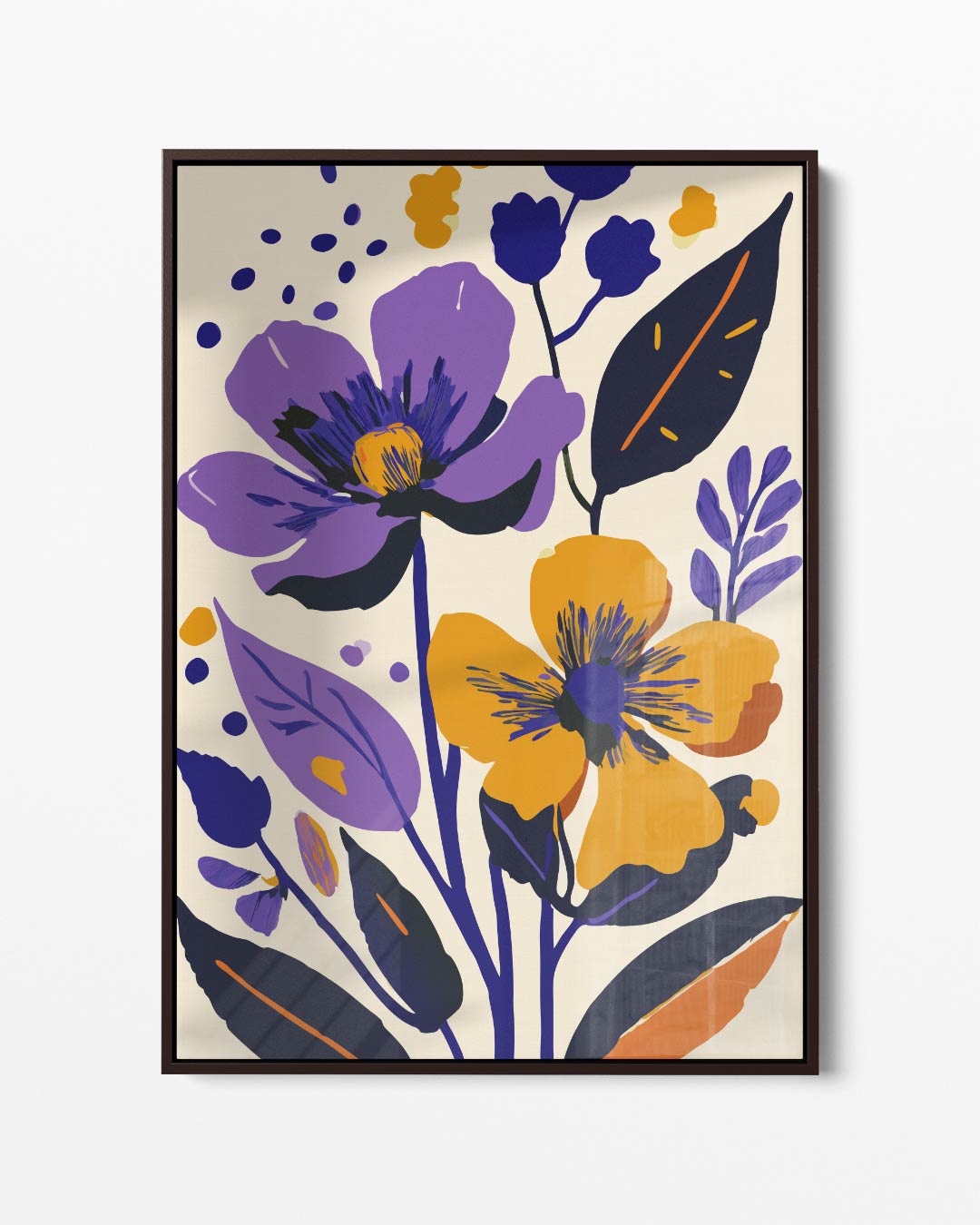 Bloemenpracht in Paars en Oranje Kunstwerk-canvas-dibond-plexiglas-wanddecoratie-WallArtistic