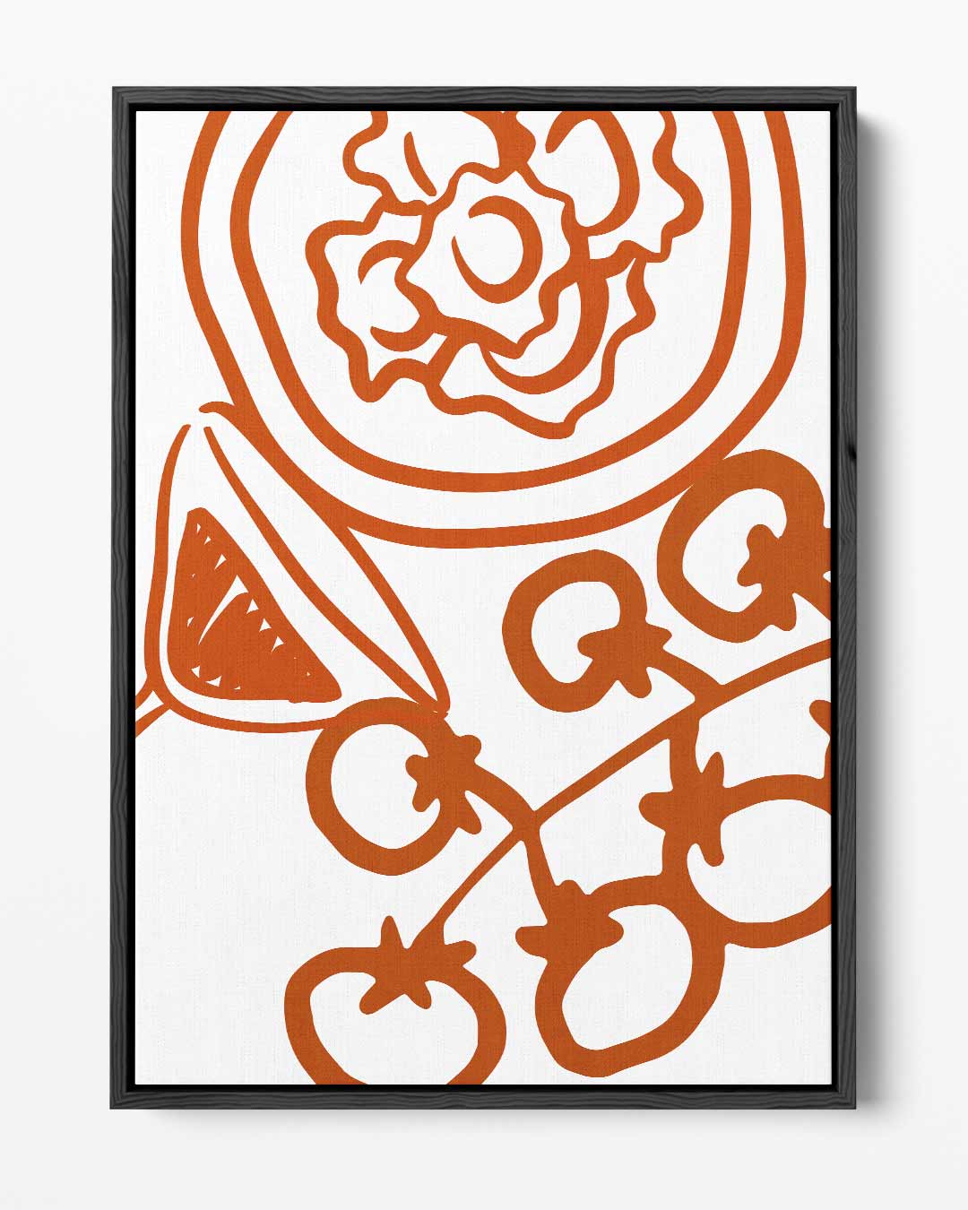 Tomaat en Vormen Illustratie Kunstwerk-canvas-dibond-plexiglas-wanddecoratie-WallArtistic