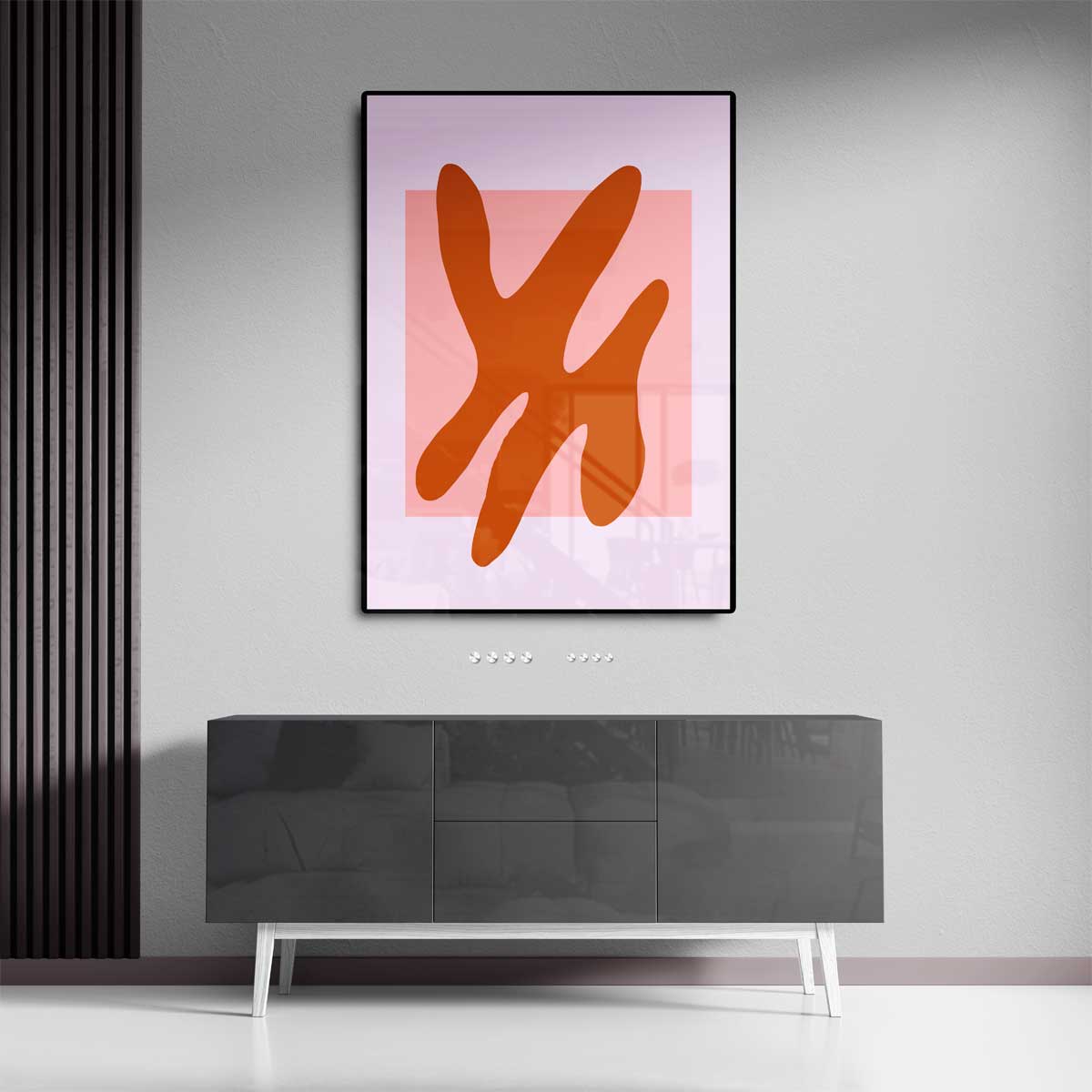 Abstracte Terracotta Vormen Kunstwerk-canvas-dibond-plexiglas-wanddecoratie-WallArtistic