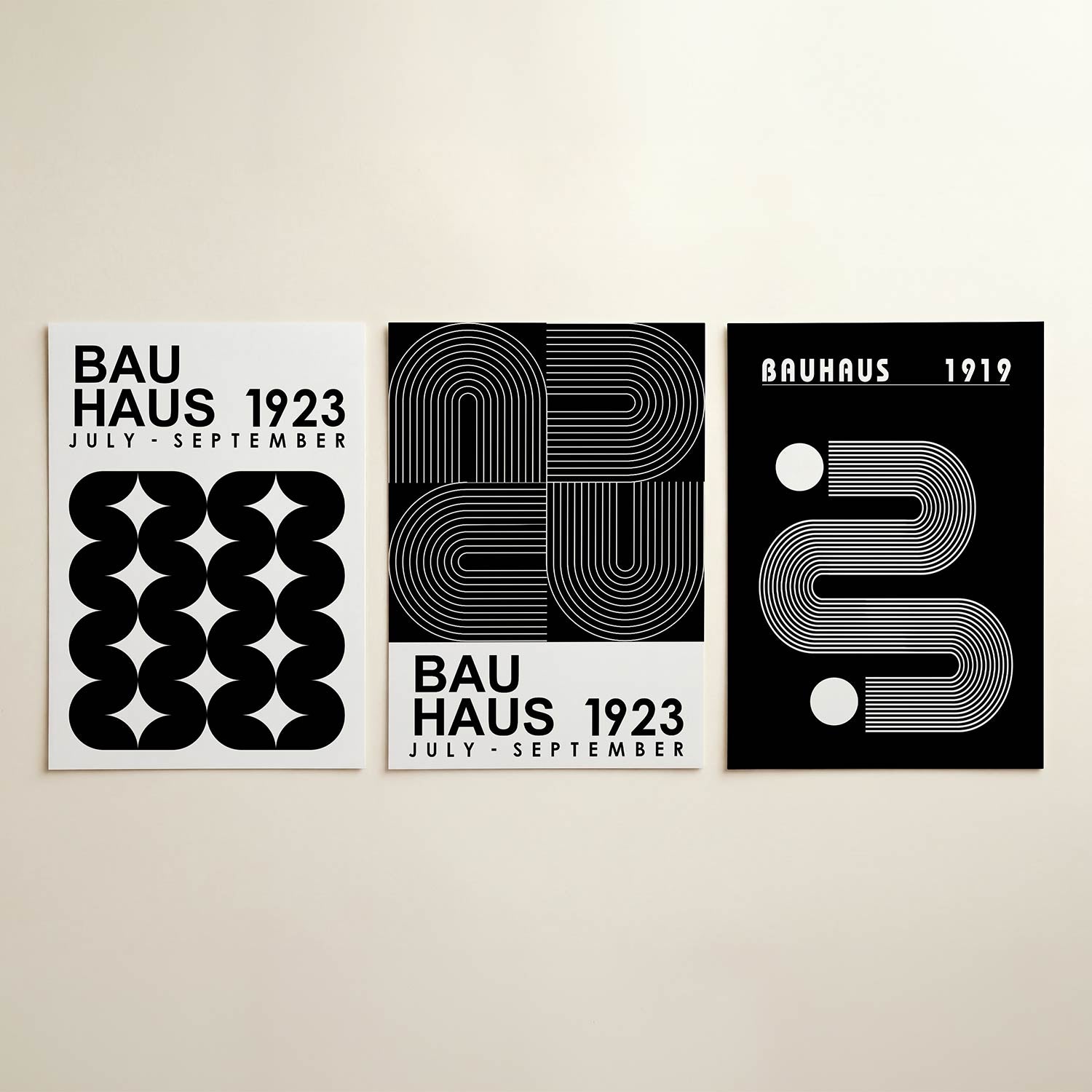 Zwart wit ritme Posterset