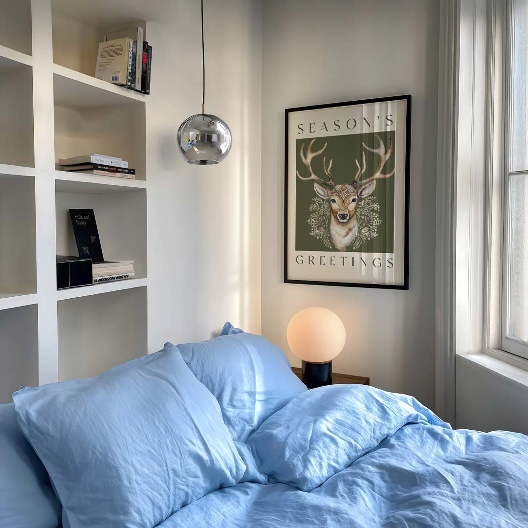 Warme Wintergroet Hert Poster-WallArtistic