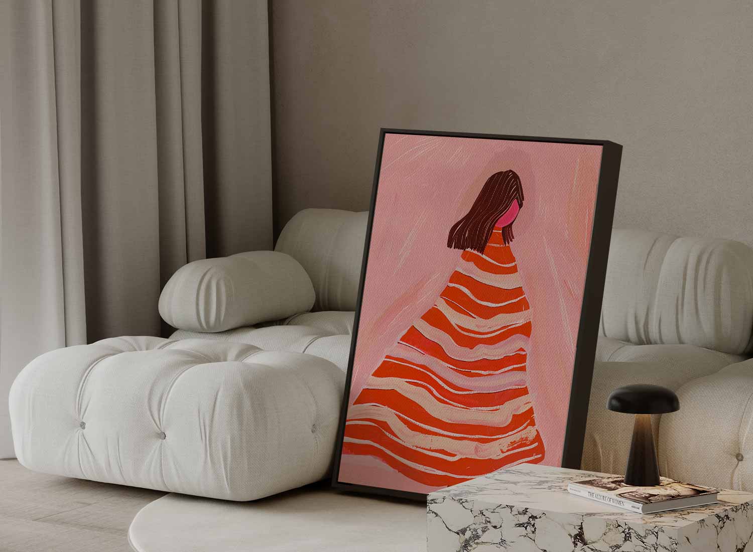 "Vluchtige Melodie in Roze" Kunstwerk-canvas-dibond-plexiglas-wanddecoratie-WallArtistic