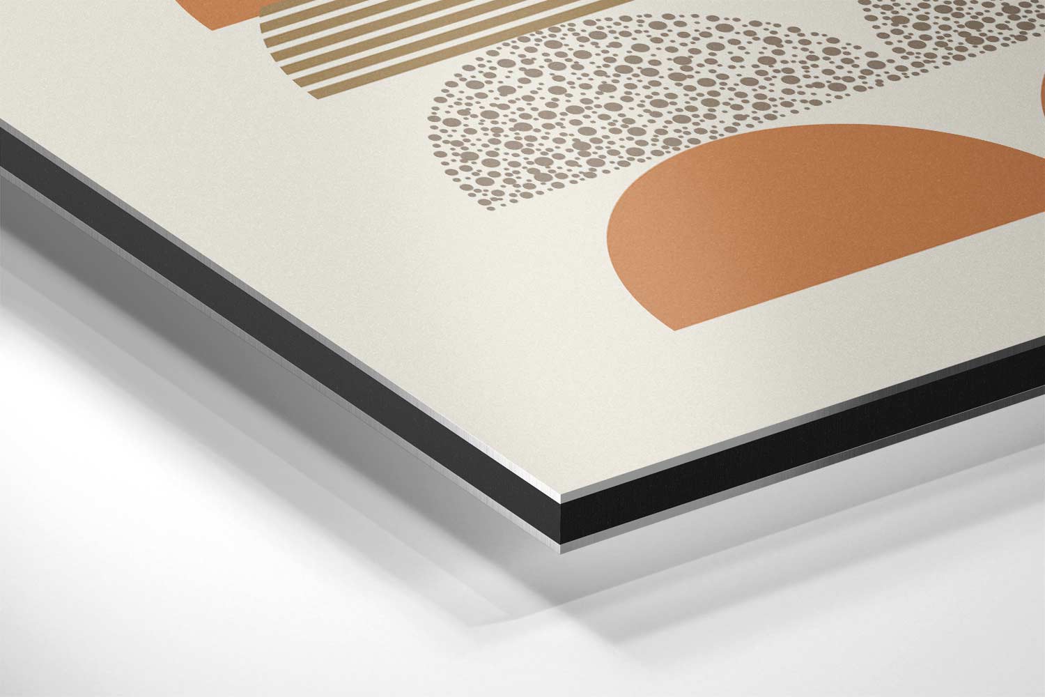 Retro Half Cirkel Patroon Kunstwerk-canvas-dibond-plexiglas-wanddecoratie-WallArtistic