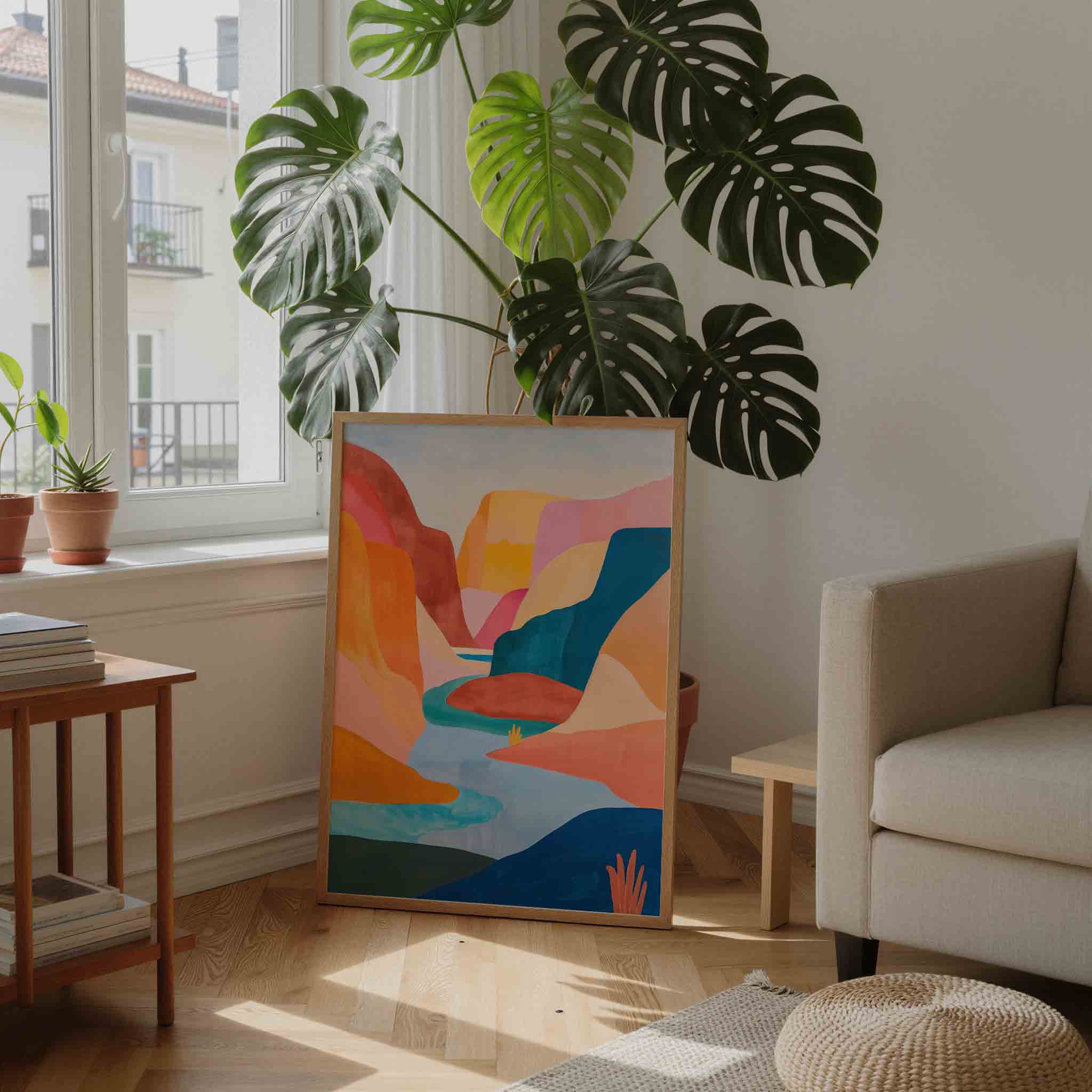Abstracte landschapsweergave Poster