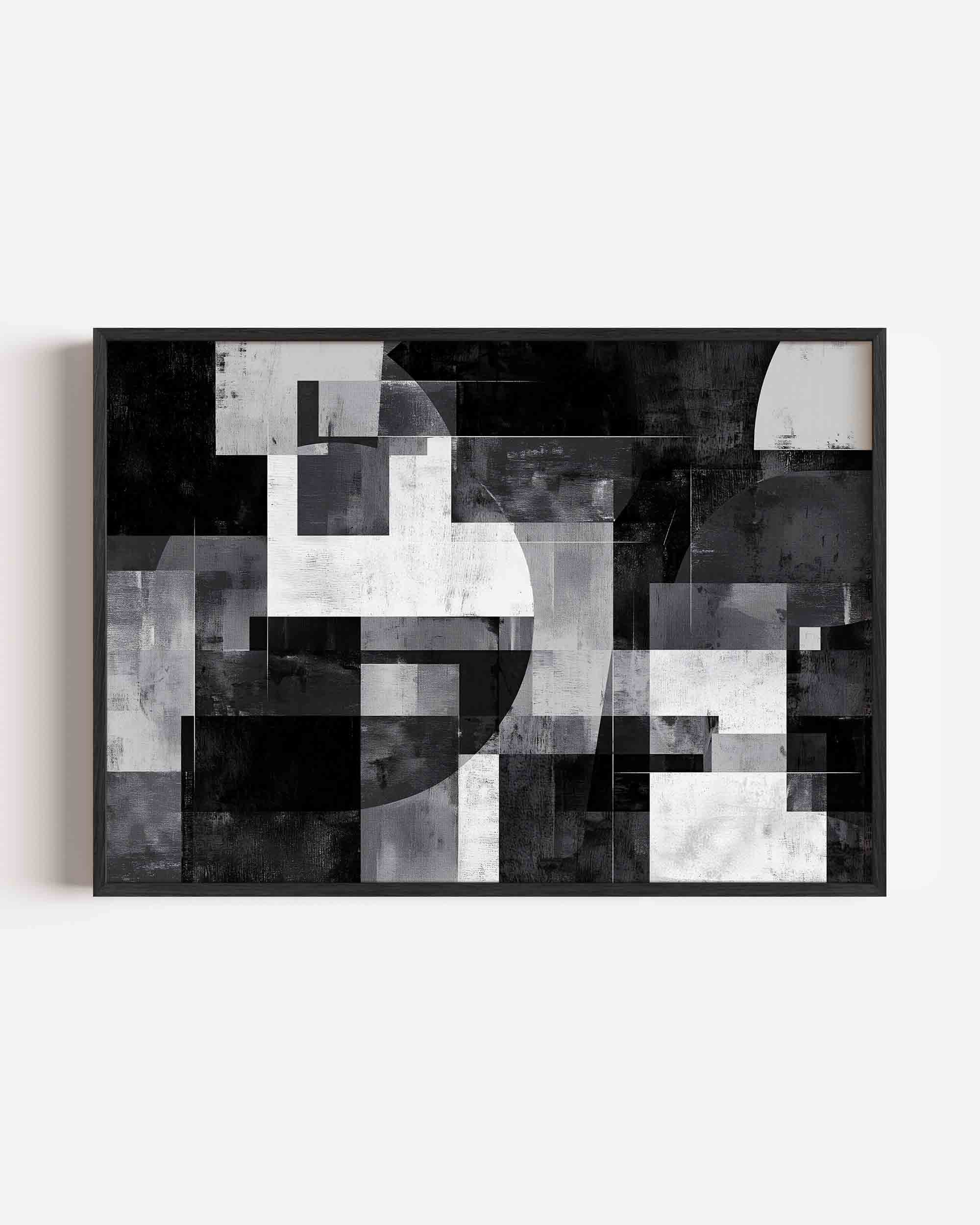 Abstracte zwart wit geometrische Poster