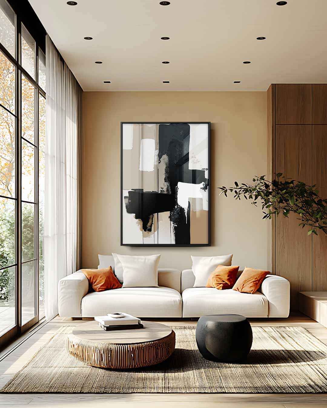 Abstracte Stijlvolle Compositie Kunstwerk-canvas-dibond-plexiglas-wanddecoratie-WallArtistic