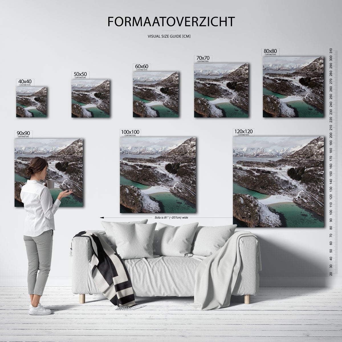 Berglandschap met sneeuw Poster