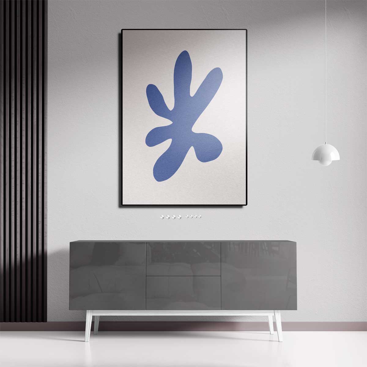 Blauwe Organische Vorm Kunstwerk-canvas-dibond-plexiglas-wanddecoratie-WallArtistic