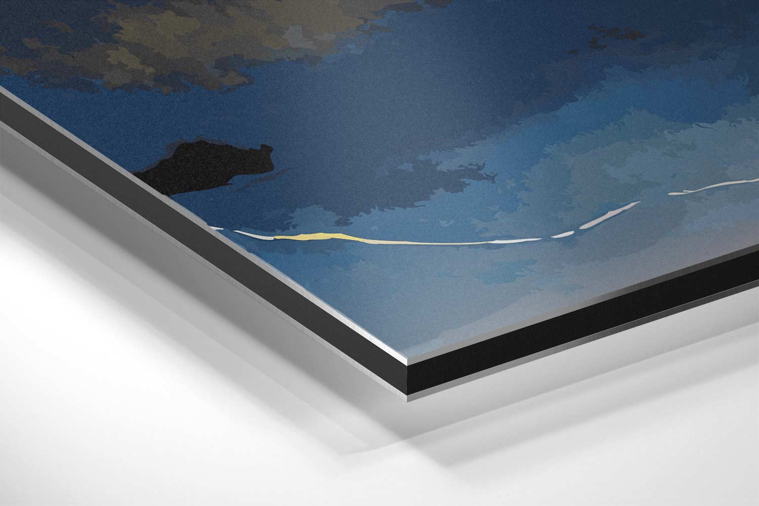 Avondgloren in Abstract Kunstwerk-canvas-dibond-plexiglas-wanddecoratie-WallArtistic