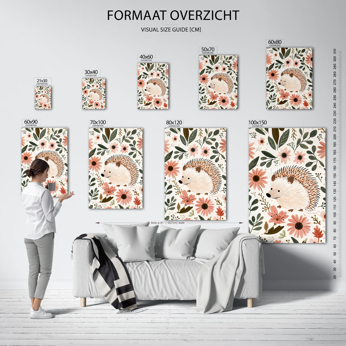 Egel en bloemen Poster