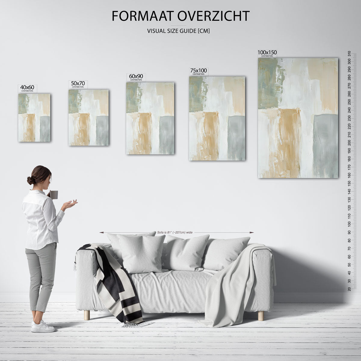 Zachte kleuren compositie Kunstwerk