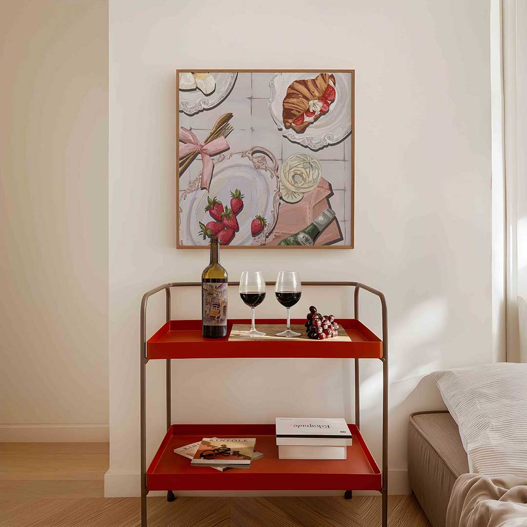 Ontbijt met aardbeien Poster