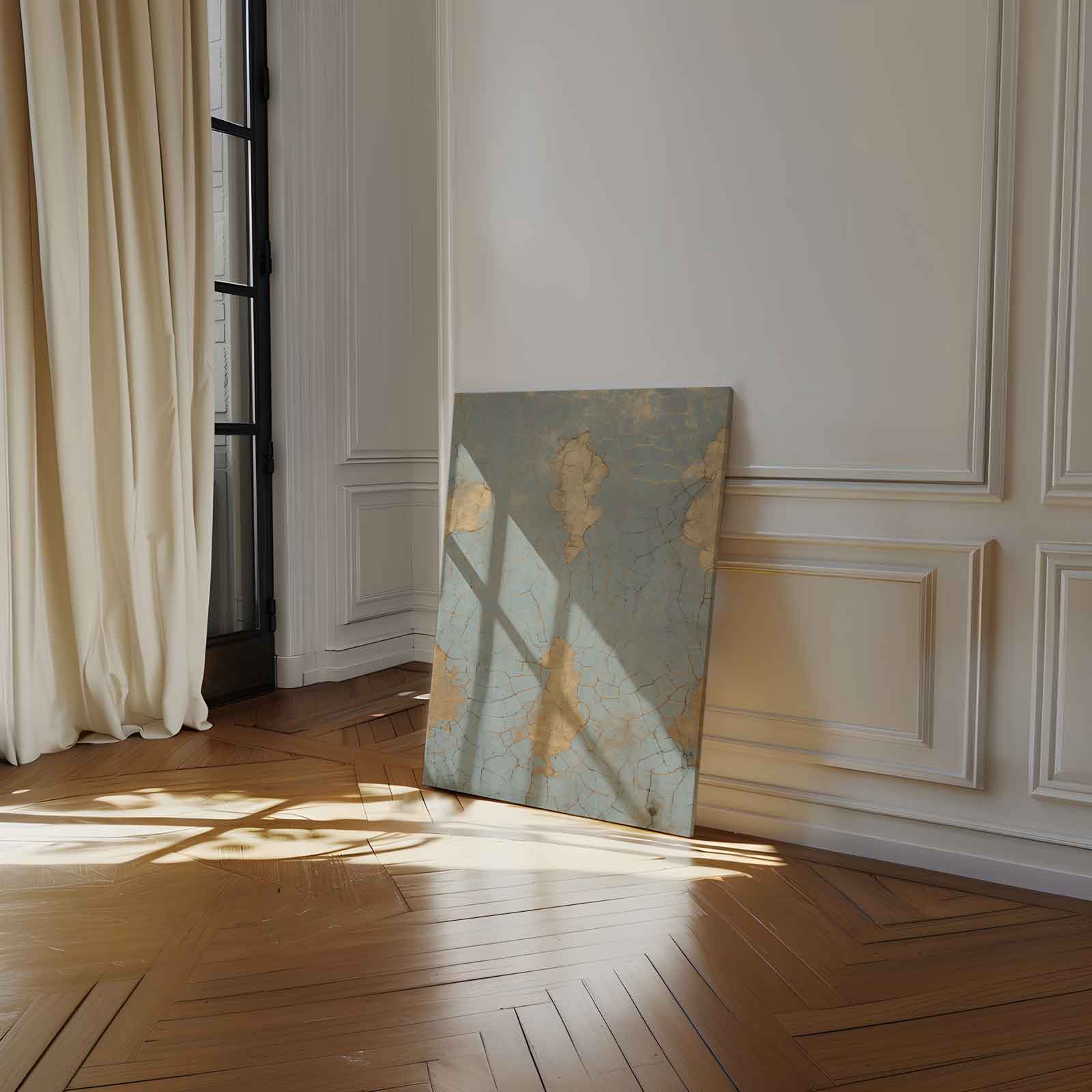 Blauwe Goudbreuk Kunstwerk-canvas-dibond-plexiglas-wanddecoratie-WallArtistic