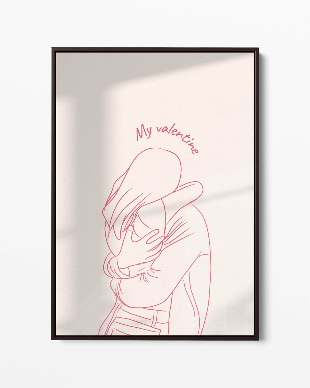 Valentijnsomhelzing Silhouet Kunstwerk-canvas-dibond-plexiglas-wanddecoratie-WallArtistic