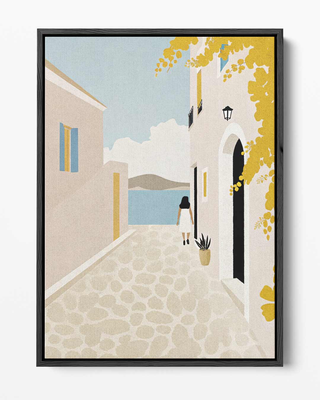 Zomerse Straatwandeling Kunstwerk-canvas-dibond-plexiglas-wanddecoratie-WallArtistic
