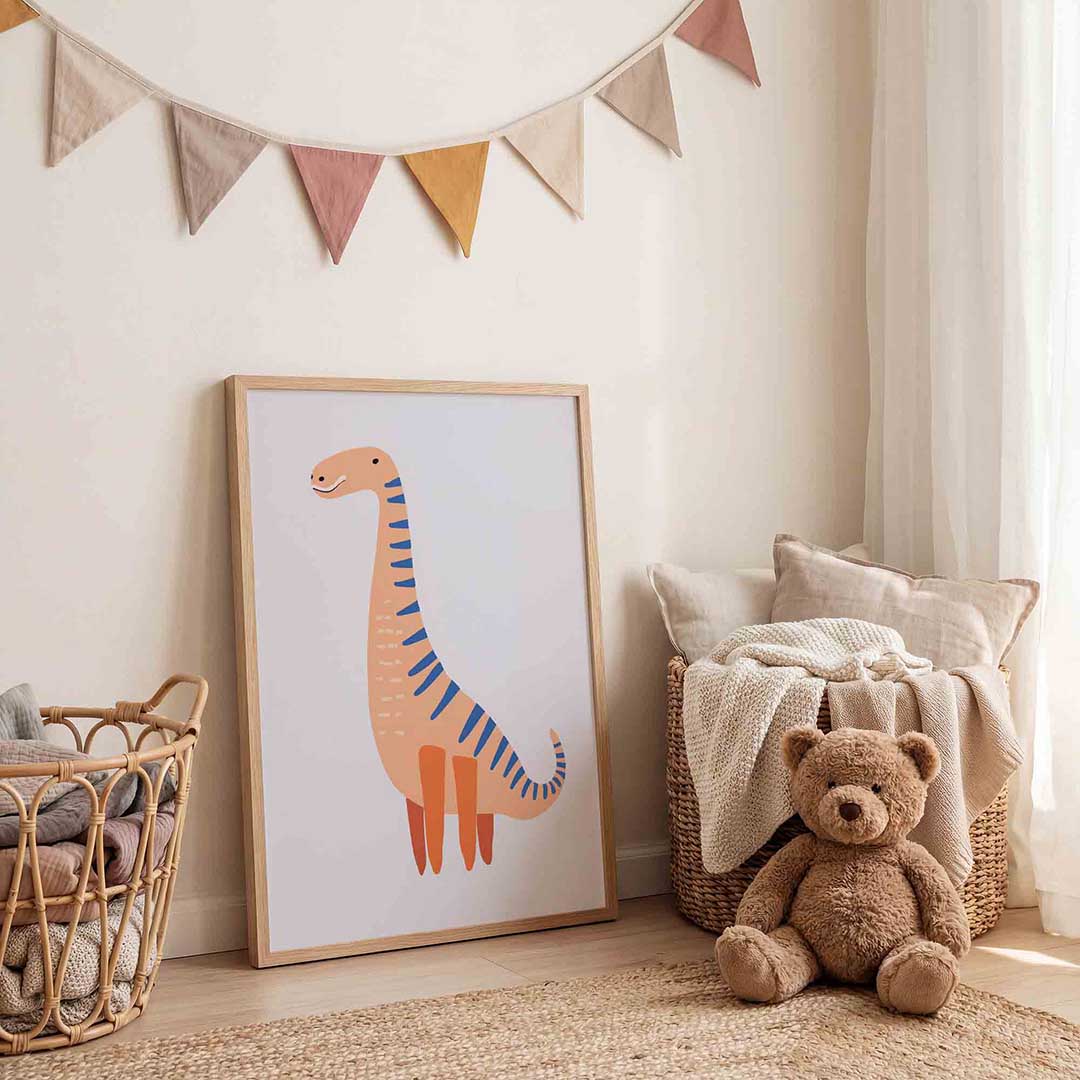 Dinosaurus met strepen Poster