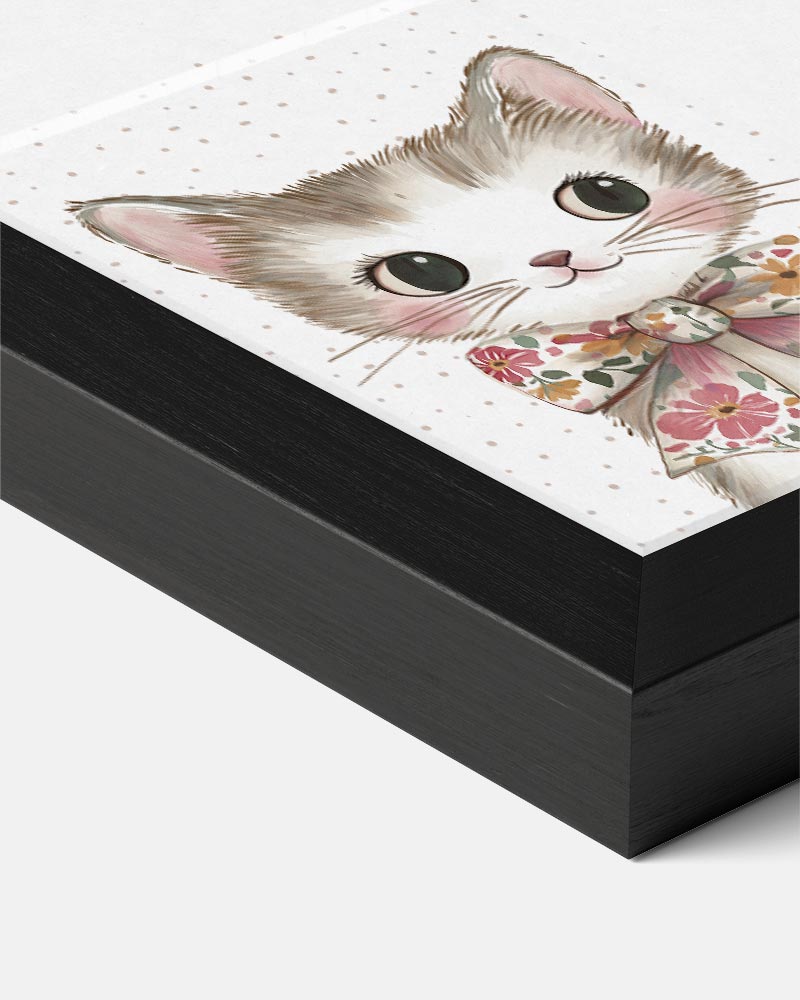 Schattige Kitten Poster met Bloemenstrik Poster