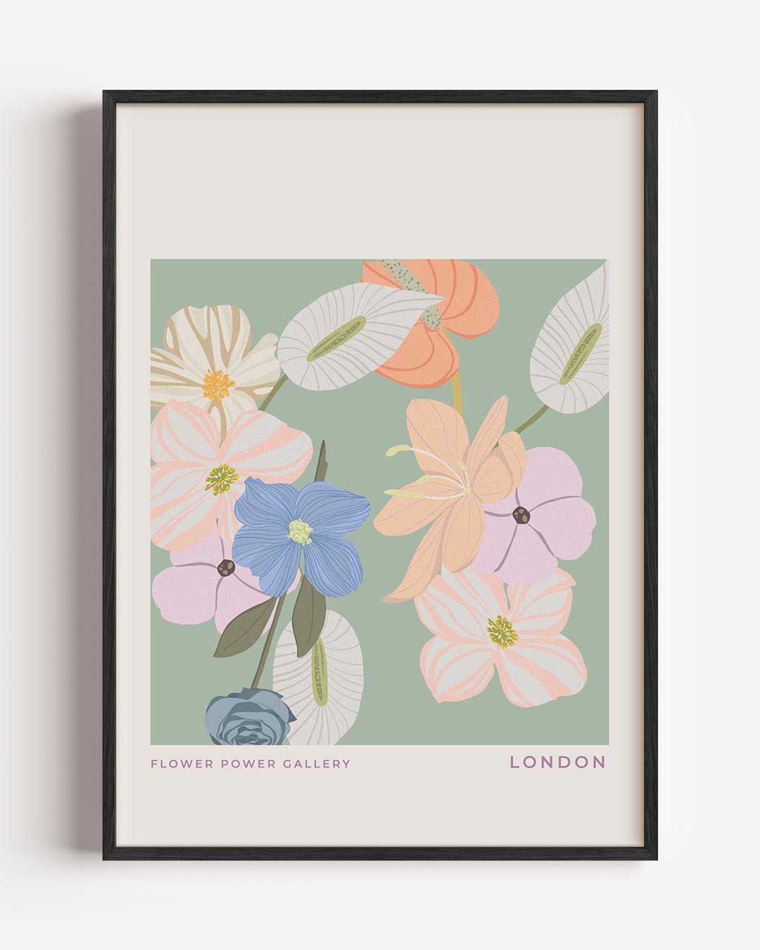 Bloemenpracht Londense Stijl Poster-WallArtistic