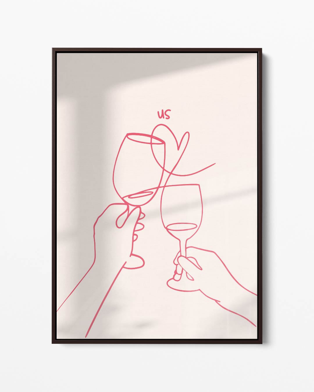 Romantische Toast Illustratie Kunstwerk-canvas-dibond-plexiglas-wanddecoratie-WallArtistic