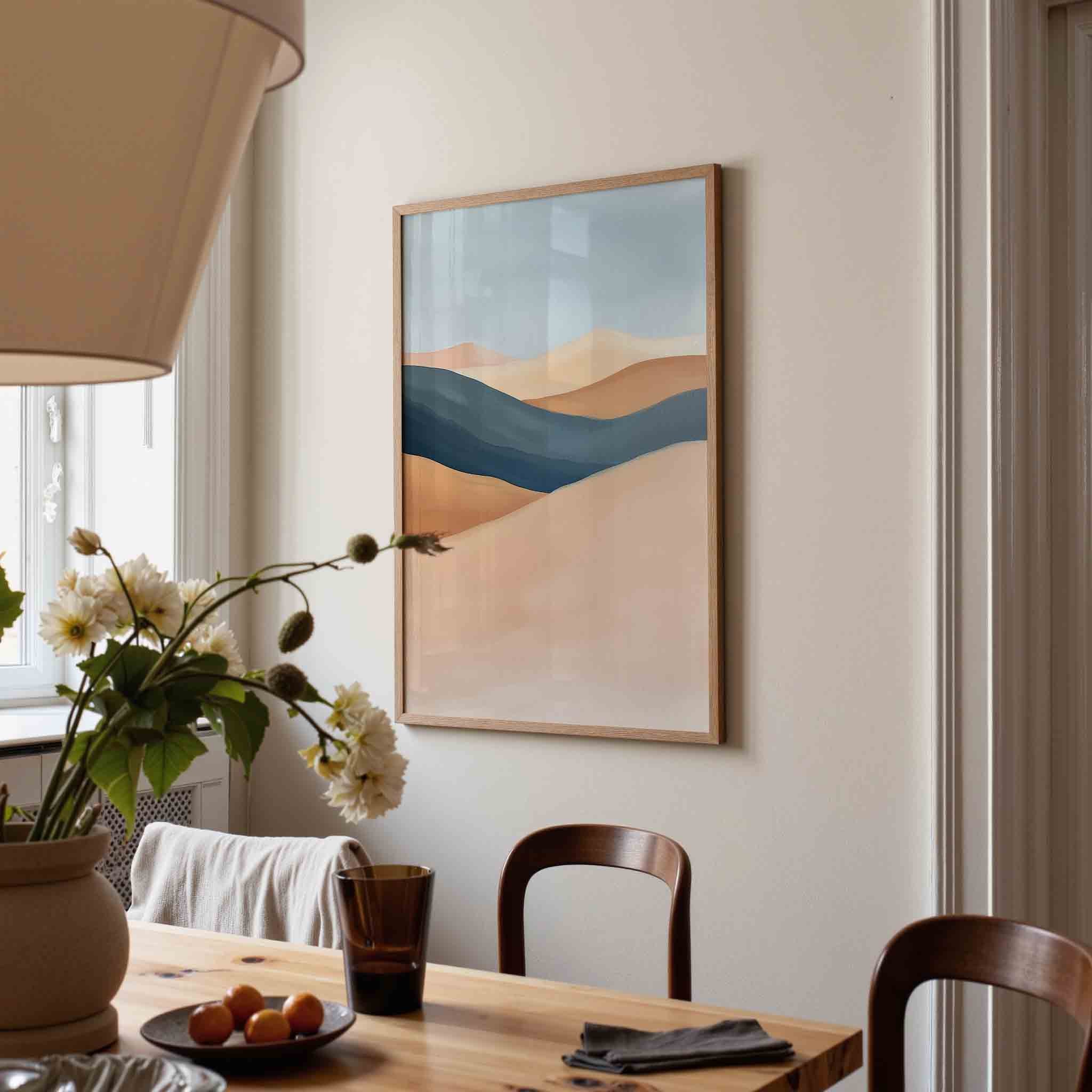 Landschap met golvende lijnen Poster