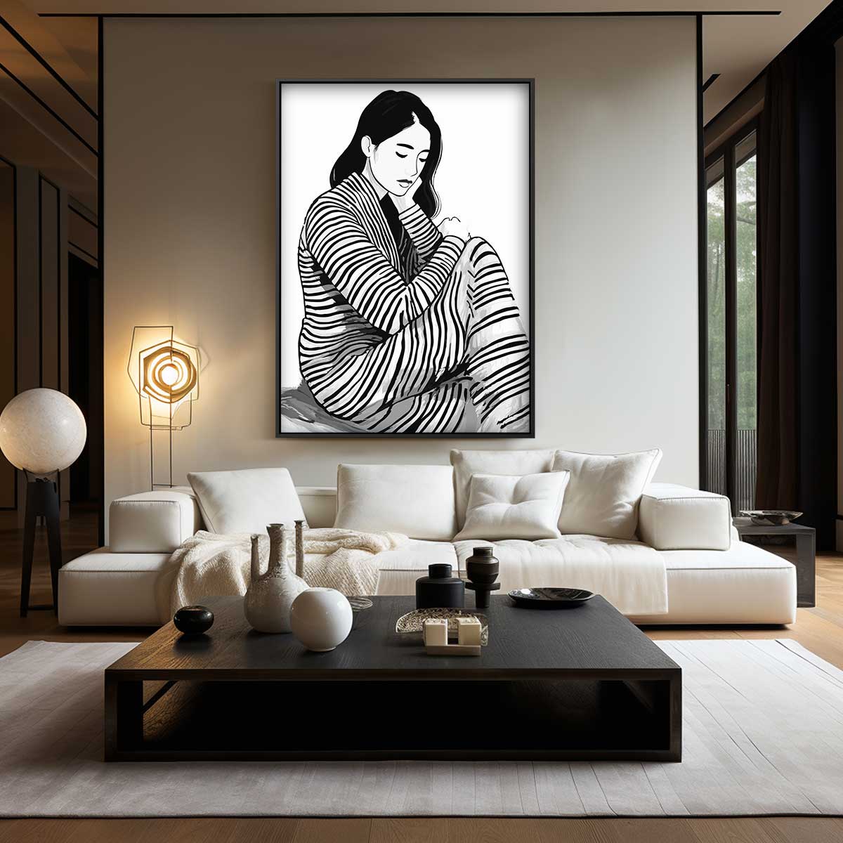 Dromerige Streepjes Kunstwerk-canvas-dibond-plexiglas-wanddecoratie-WallArtistic