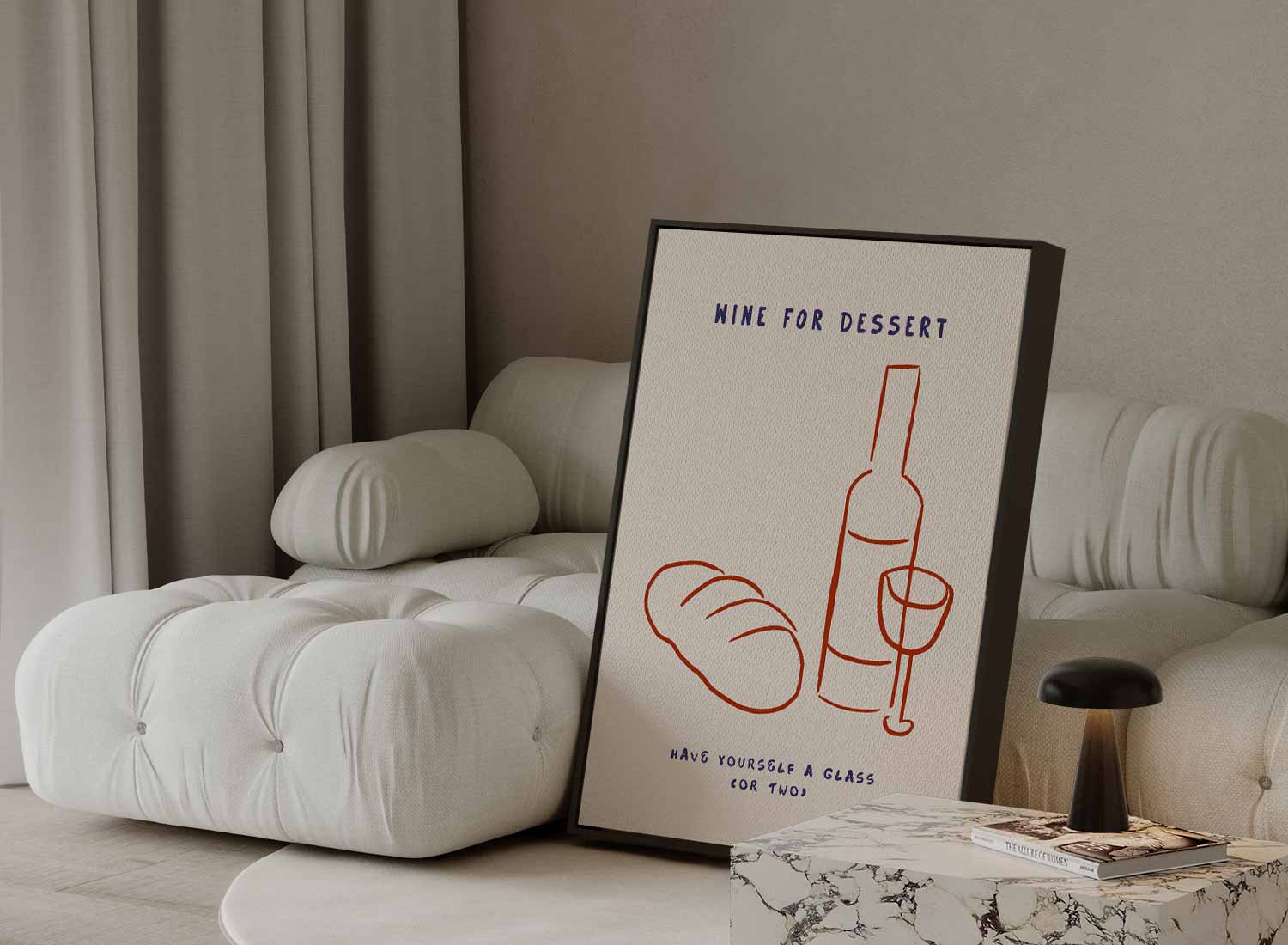 Wijn voor Dessert Kunstwerk-canvas-dibond-plexiglas-wanddecoratie-WallArtistic