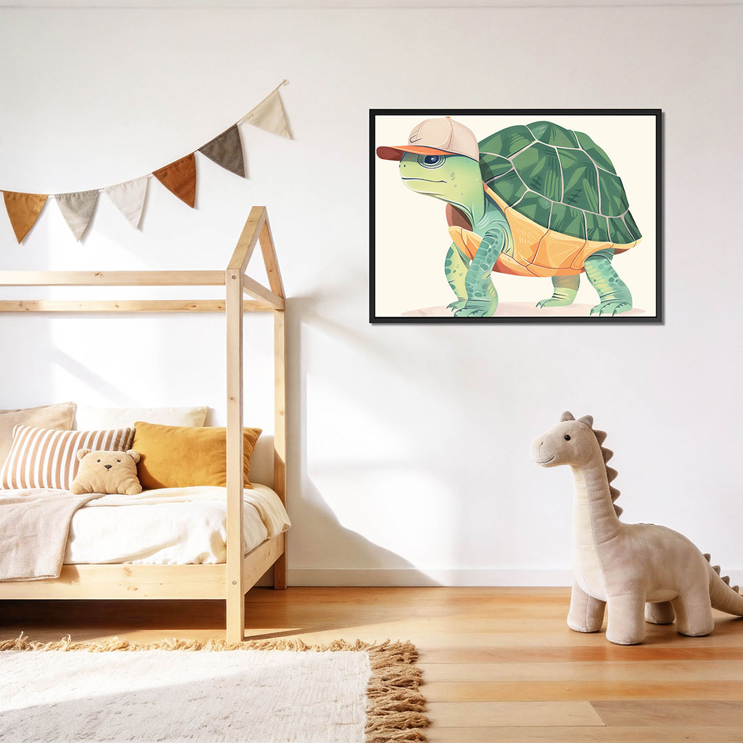 Speelse schildpad illustratie Kunstwerk