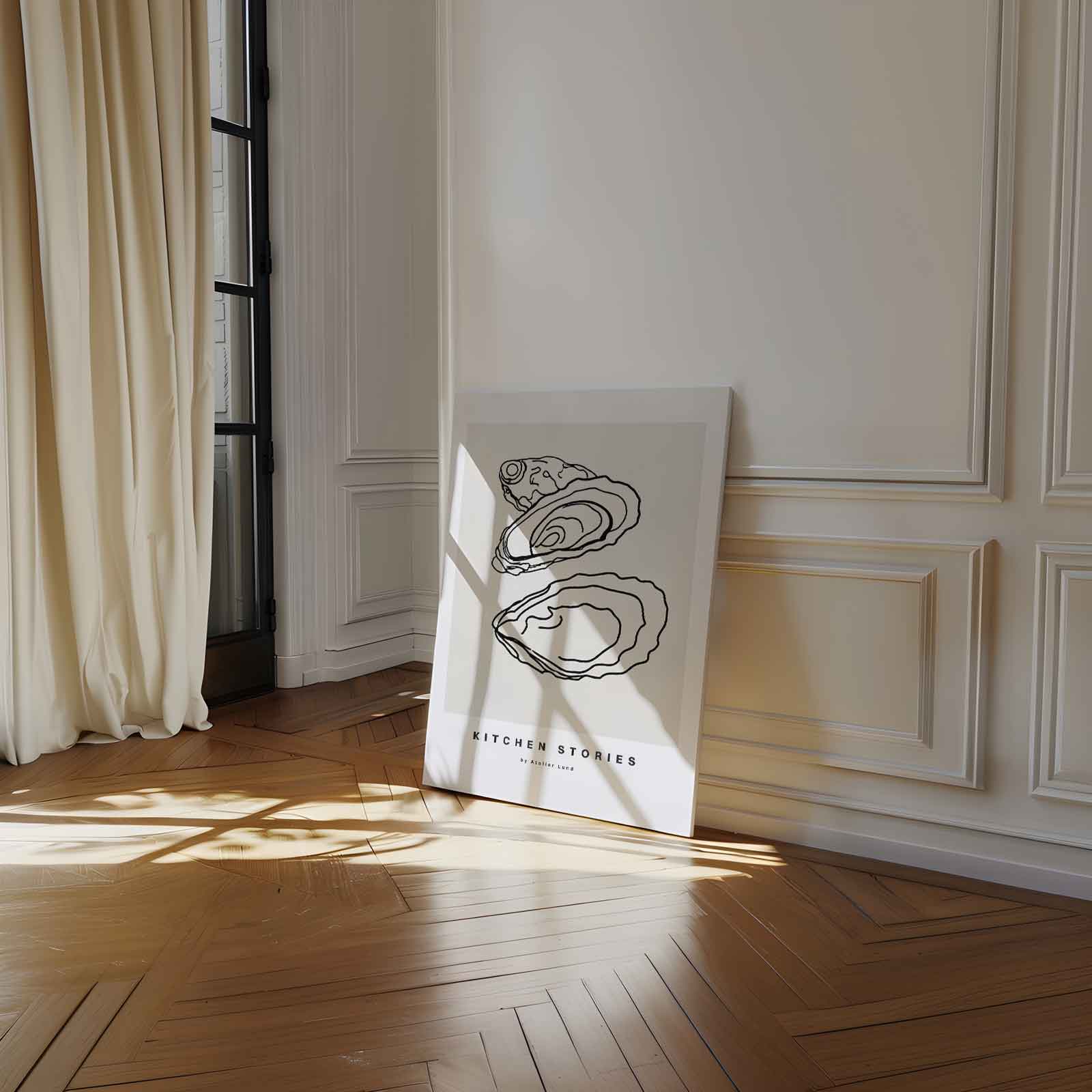 Oesterlijnschets Kunstwerk-canvas-dibond-plexiglas-wanddecoratie-WallArtistic