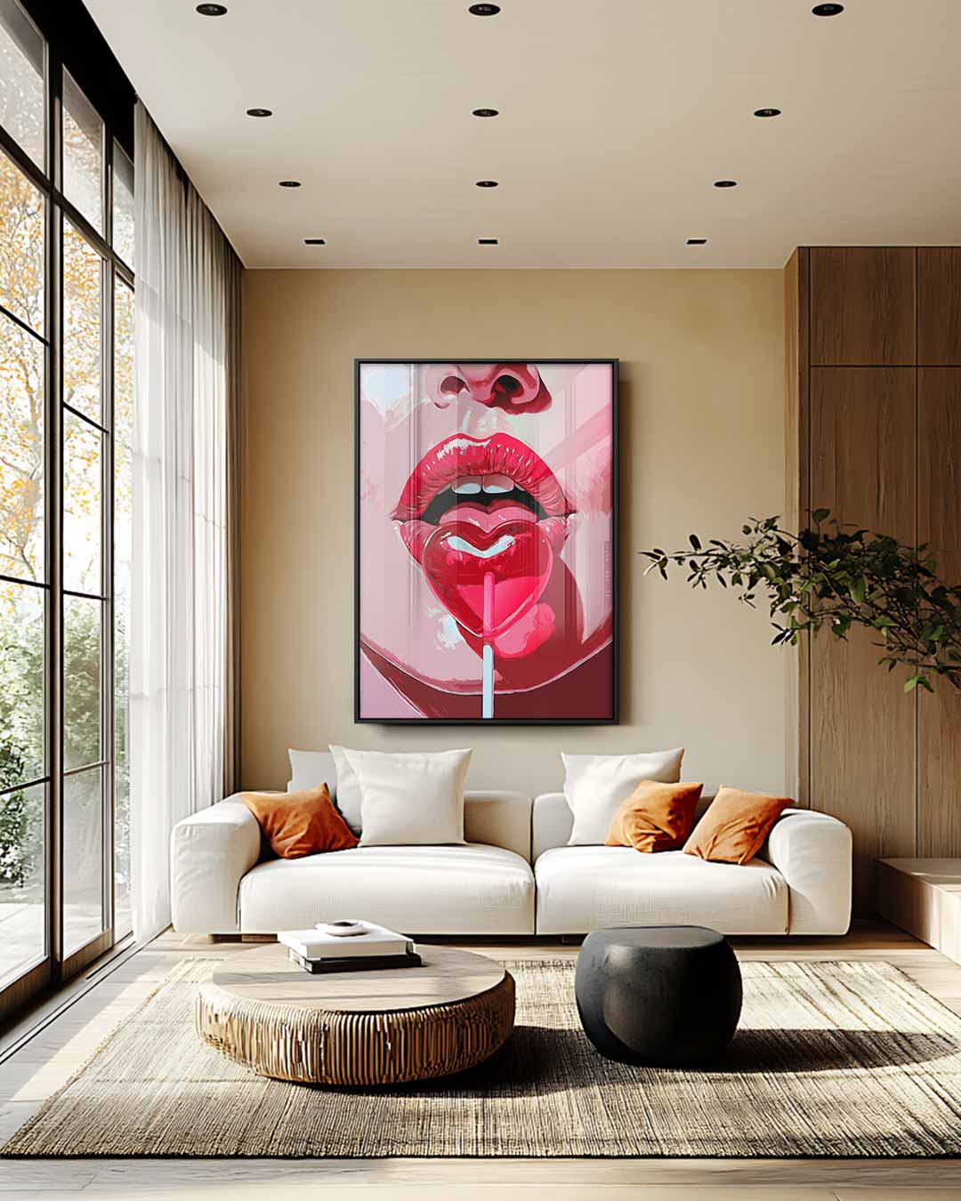 Lollipop Lips Kunstwerk-canvas-dibond-plexiglas-wanddecoratie-WallArtistic