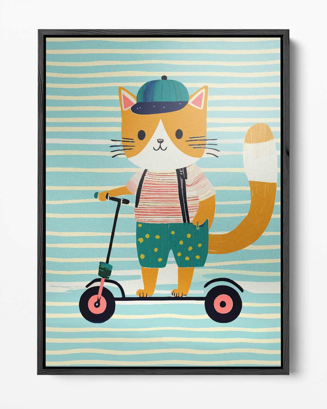 Stoere Kat op Step Kunstwerk-canvas-dibond-plexiglas-wanddecoratie-WallArtistic