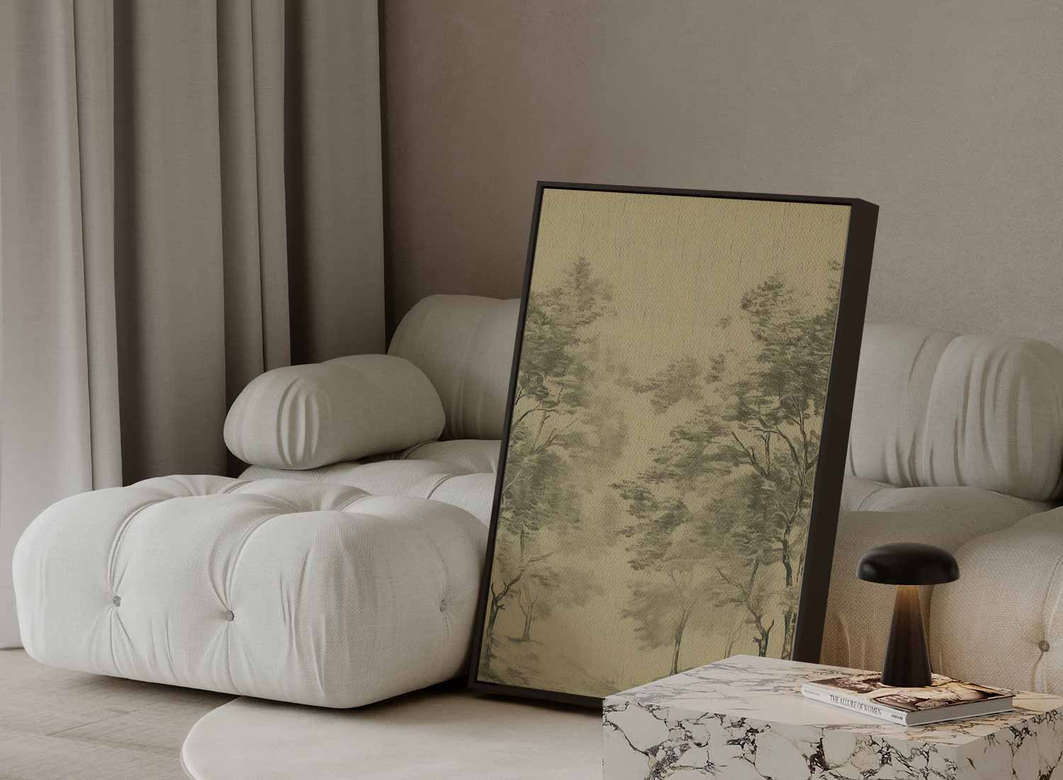 Mistig Boslandschap Kunstwerk-canvas-dibond-plexiglas-wanddecoratie-WallArtistic