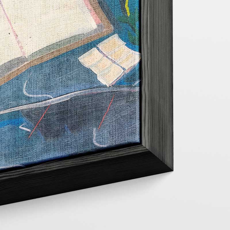 Stilleven met Bloemen en Boek Kunstwerk-canvas-dibond-plexiglas-wanddecoratie-WallArtistic