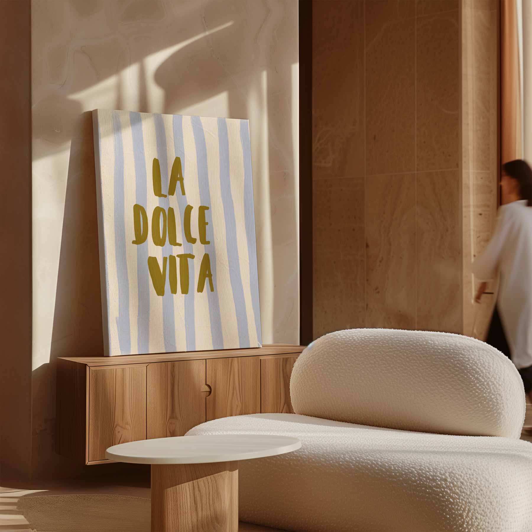 La Dolce Vita Strepen Kunstwerk-canvas-dibond-plexiglas-wanddecoratie-WallArtistic