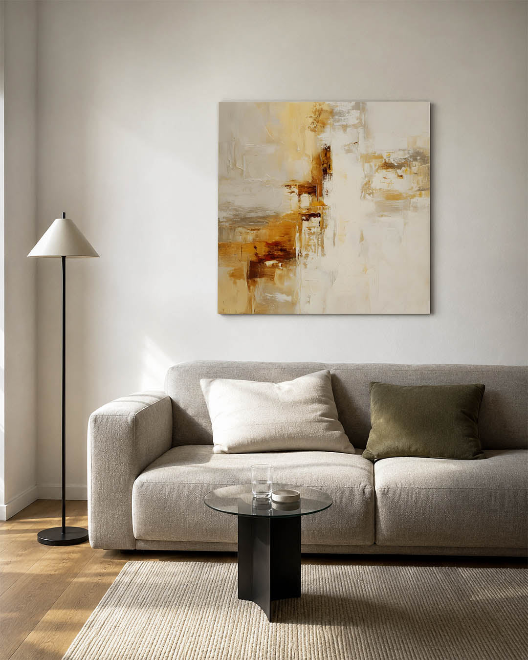 Gelaagde kleurencompositie Kunstwerk