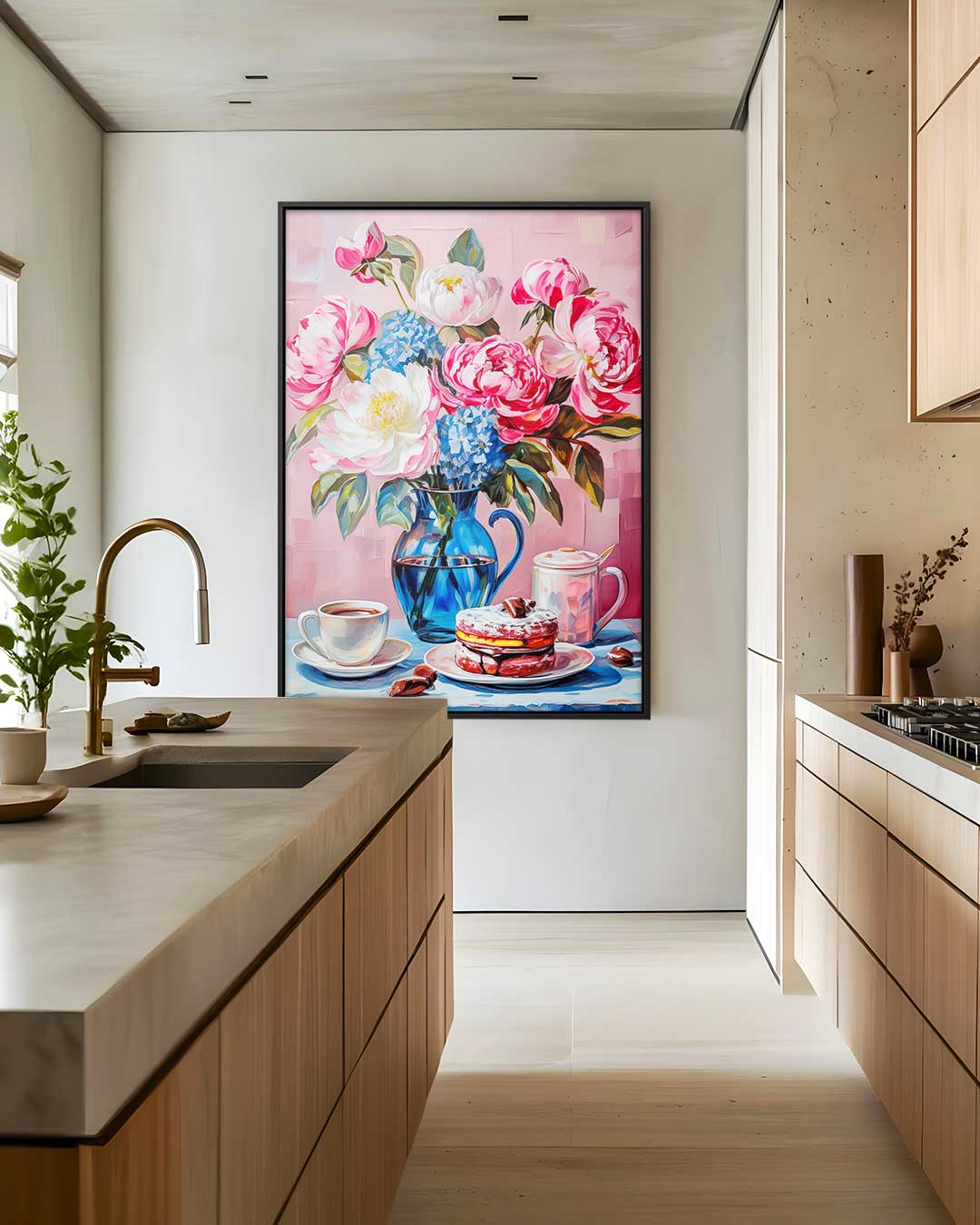 Bloemrijke Ontbijtwonder Kunstwerk-canvas-dibond-plexiglas-wanddecoratie-WallArtistic