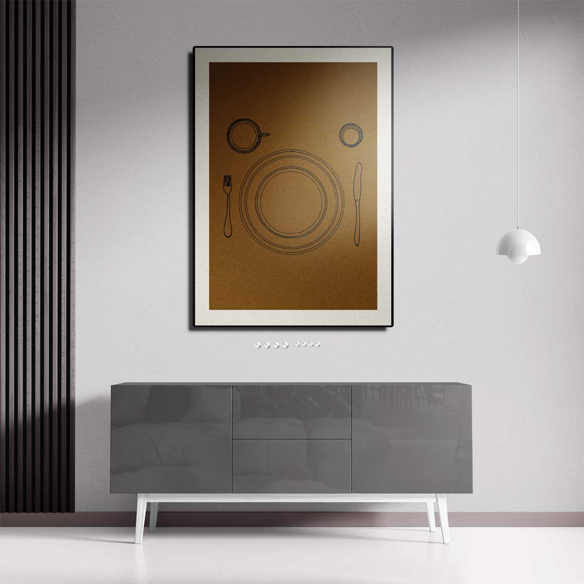 Eenvoudige Eettafelsetting Kunstwerk-canvas-dibond-plexiglas-wanddecoratie-WallArtistic