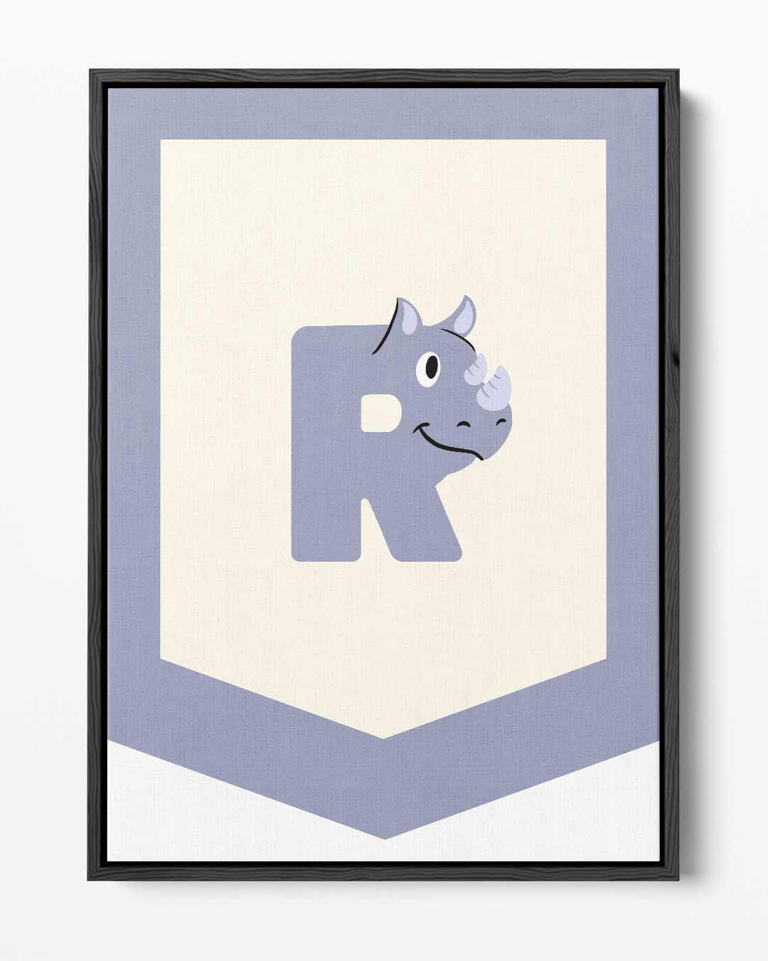 Speelse Neushoorn Logo Kunstwerk-canvas-dibond-plexiglas-wanddecoratie-WallArtistic