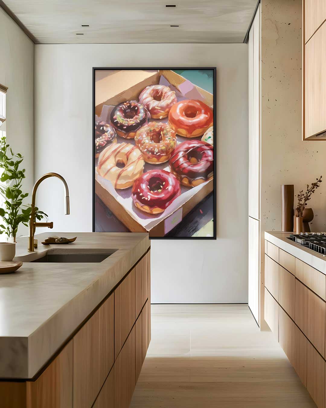 Kleurrijke Donut Verleiding Kunstwerk-canvas-dibond-plexiglas-wanddecoratie-WallArtistic