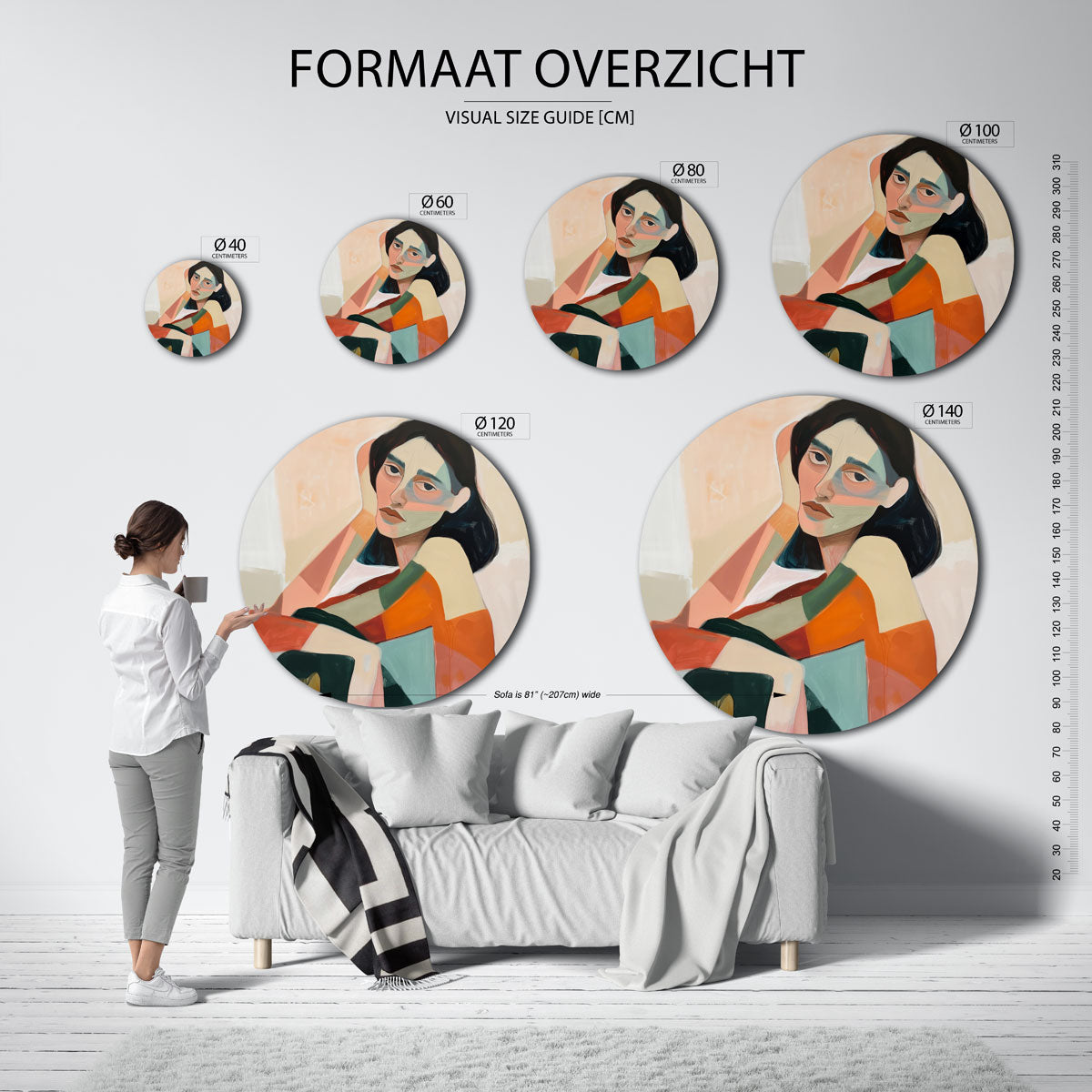 Vrouwelijk portret Muurcirkel