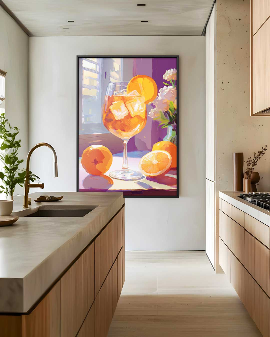 Zomers Aperitief Schilderij Kunstwerk-canvas-dibond-plexiglas-wanddecoratie-WallArtistic
