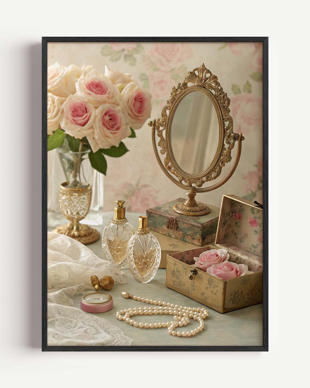 Vintage Sieraden en Parfum Tafereel Poster