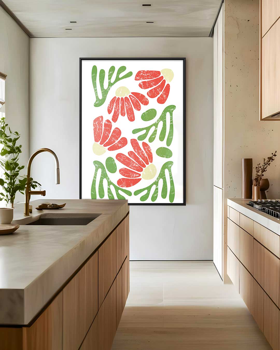 Bloemen in Aquarelstijl Kunstwerk-canvas-dibond-plexiglas-wanddecoratie-WallArtistic