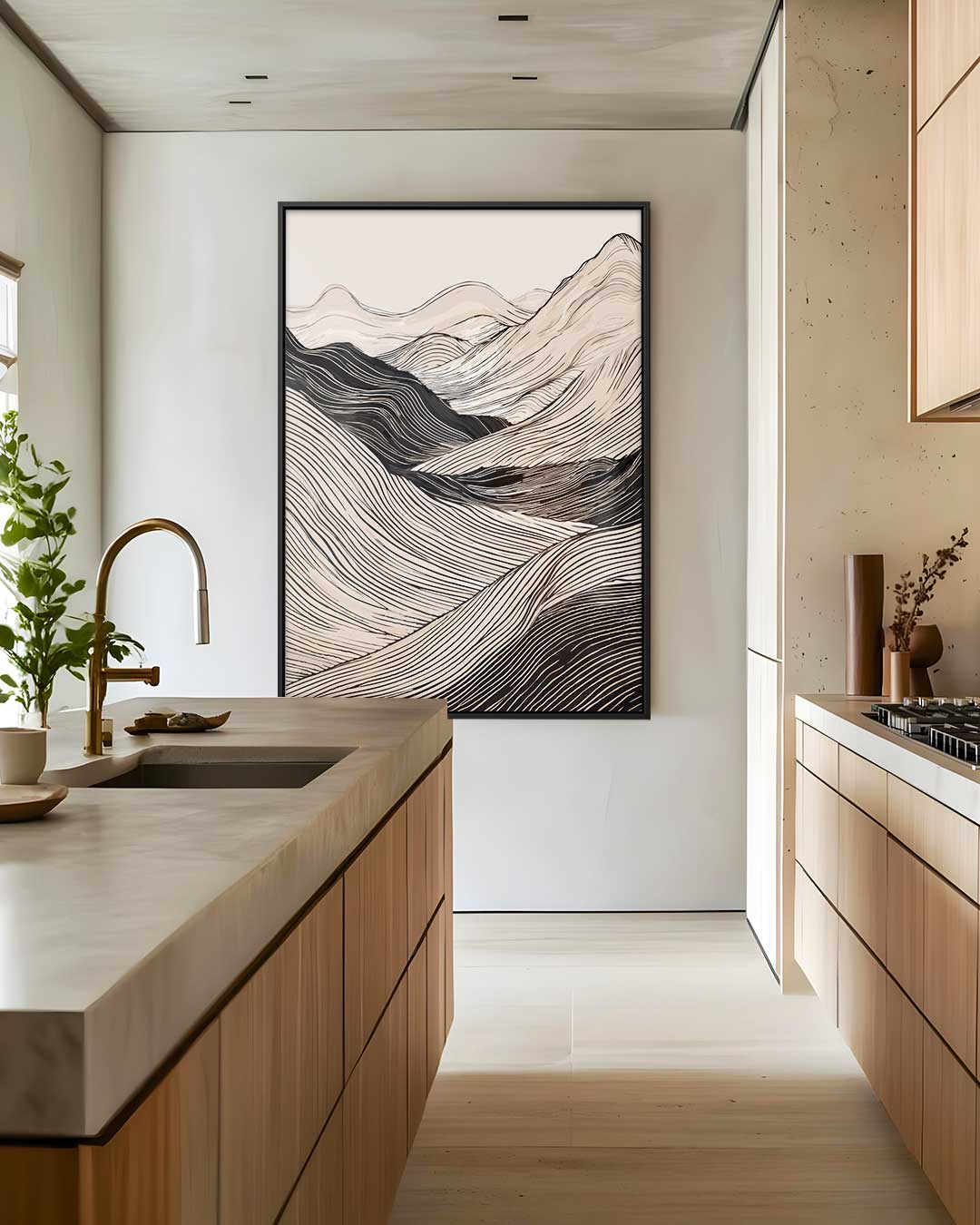 Zachte Lijnen Landschap Kunstwerk-canvas-dibond-plexiglas-wanddecoratie-WallArtistic
