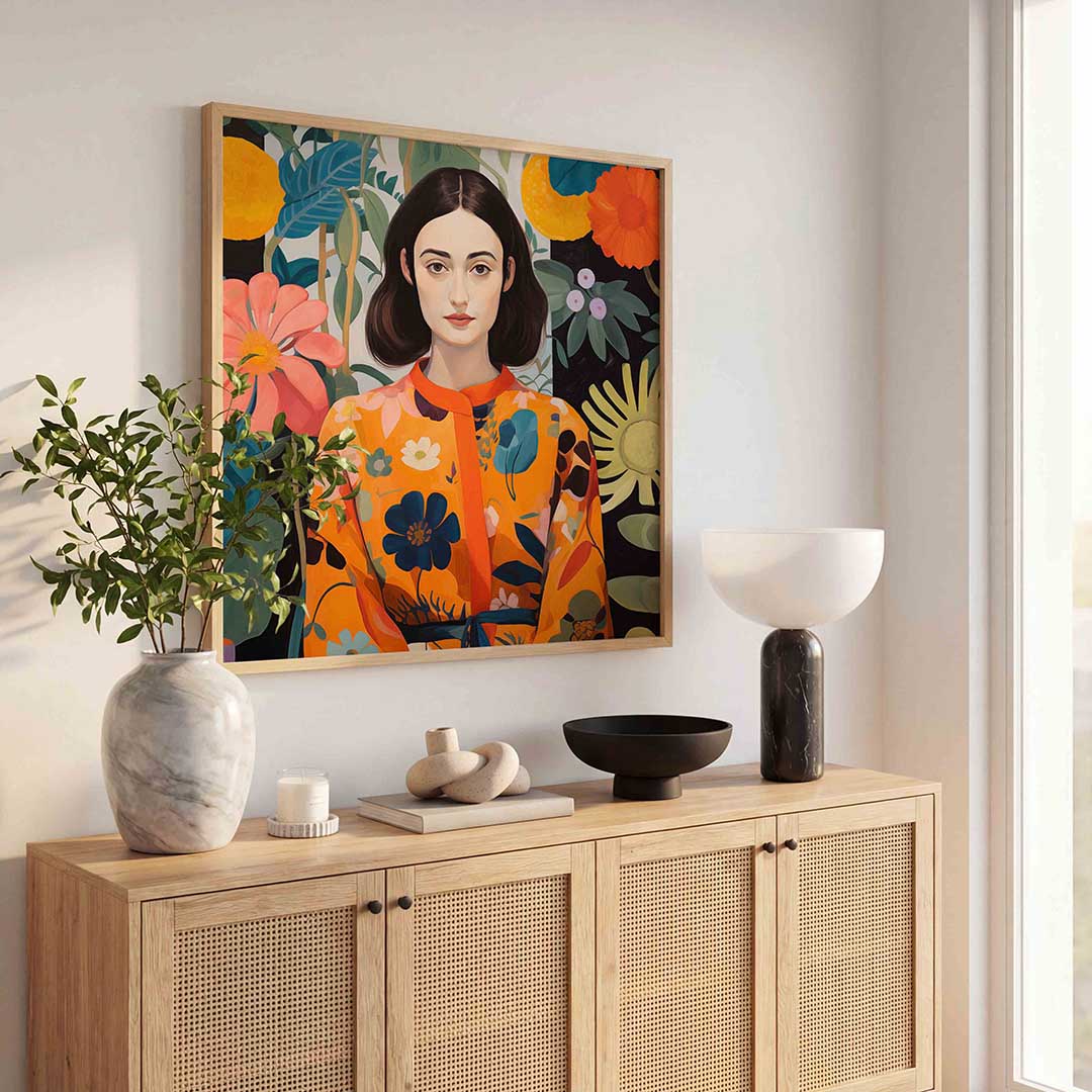 Vrouw met bloemen Poster